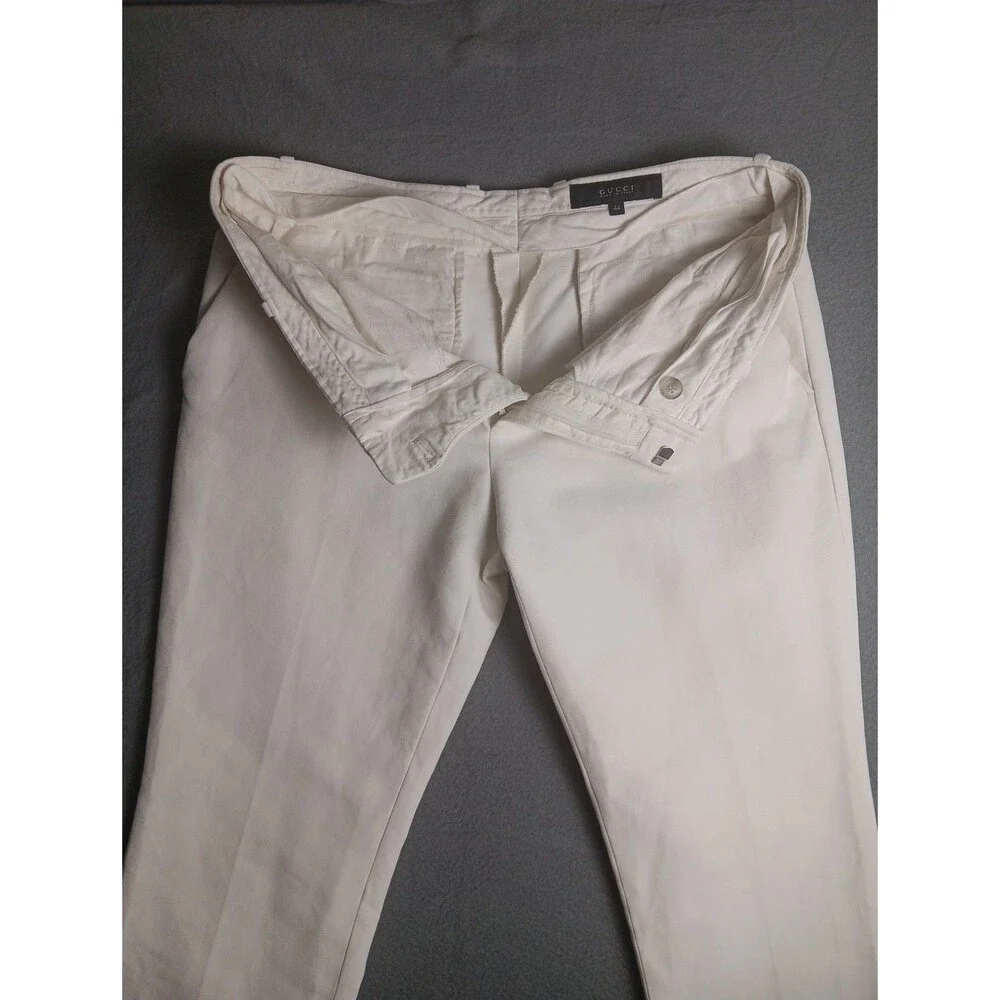 Gucci Men’s Ivory Silk Blend Dress Pants IT 44 Slim Tailored Made in Italy